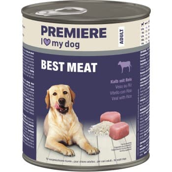 PREMIERE Best Meat nourriture humide pour chien, adulte Veau au riz 6x800 g