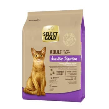 SELECT GOLD Sensitive Digestion Croquettes pour Chat Adulte Mélange d’insectes 2,5 kg