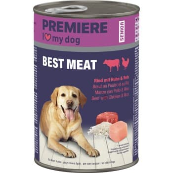 PREMIERE Best Meat nourriture humide pour chien, senior Bœuf au poulet et riz 6x400 g