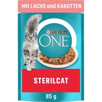 Purina ONE Spécial Chat Stérilisé au saumon et carottes 26x85 g