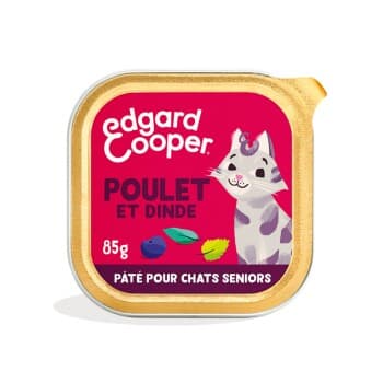 Edgard & Cooper Barquette Poulet & Dinde Chat Senior 16x85 g