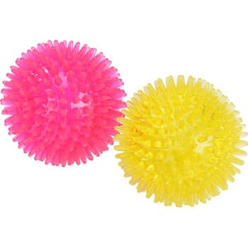 FIT+FUN JOUET Balle hérisson rose ou jaune