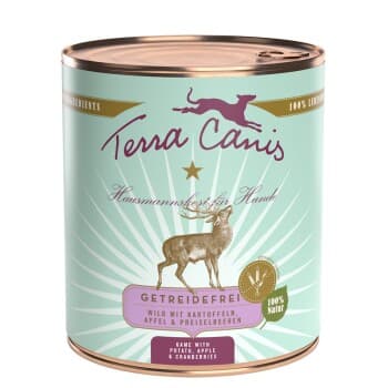 Terra Canis sans céréales Adult Gibier avec pommes de terre, pommes et airelles rouges 6x800 g