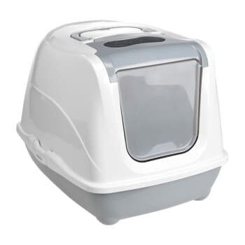 AniOne Maison de Toilette pour Chat Flip Cat M gris