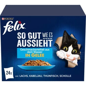 Felix Aussi bon que beau 24 x 85 g Variété de saveurs aquatiques