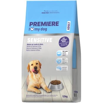 PREMIERE Croquettes Sensitive pour chien adulte Reich an Lachs & Reis 12 kg