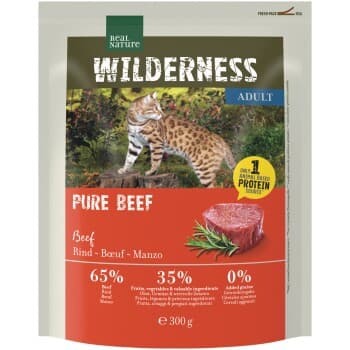 REAL NATURE WILDERNESS croquettes pour chat, adulte, pur bœuf 300 g