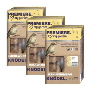 PREMIERE boules de graisse pour mésanges aux vers de farine lot de 6 sans filet 3x6 pcs