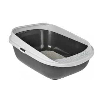 AniOne Bac à litière pour chat High Rim M gris foncé