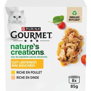 GOURMET Nature's Creations Multipack Poulet Dinde 8x85g