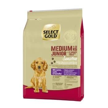 SELECT GOLD Sensitive Croquettes Chiot Medium Agneau au Saumon & aux Pommes de terre 4 kg