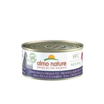 Almo nature HFC Natural nourriture humide pour chat Thon, poulet et jambon 24x150 g
