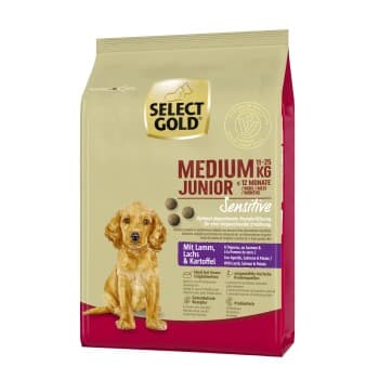 SELECT GOLD Sensitive Croquettes Chiot Medium Agneau, Saumon, Pomme de terre