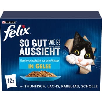 Felix Aussi bon que beau 12 x 85 g Variété de saveurs aquatiques