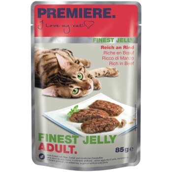 PREMIERE Finest nourriture humide pour chat Jelly Adulte riche en Bœuf 22x85 g