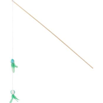 AniOne Canne à pêche jouet avec balles à plumes XL