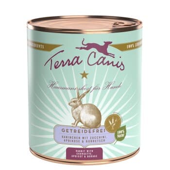Terra Canis sans céréales Adult 6x800g lapin aux courgettes, abricot et bourrache