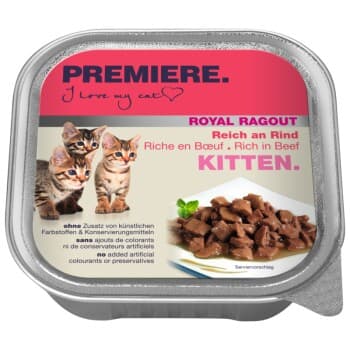 PREMIERE Royal Ragout Kitten Riche en bœuf 32x100 g