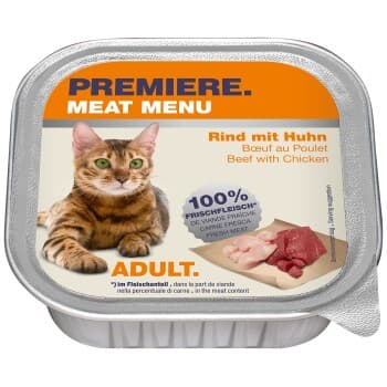 PREMIERE Meat Menu Adult Bœuf et poulet 64x100 g