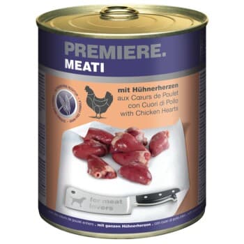 PREMIERE Meati nourriture humide pour chien, Adulte, Cœur de poulet 12x800 g