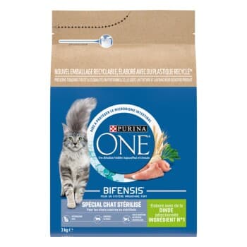 Purina ONE Croquettes pour Chat Stérilisé à la Dinde 3 kg