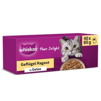 Whiskas Pure Delight Mega Pack Ragoût de volaille en gelée 40 x 85g