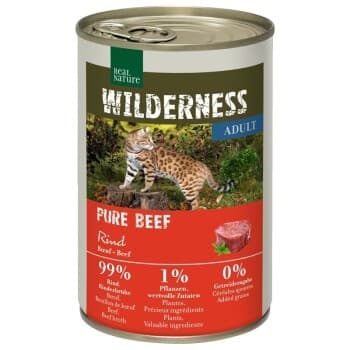 REAL NATURE WILDERNESS nourriture humide pour chat, adulte Pure Beef 24x400 g
