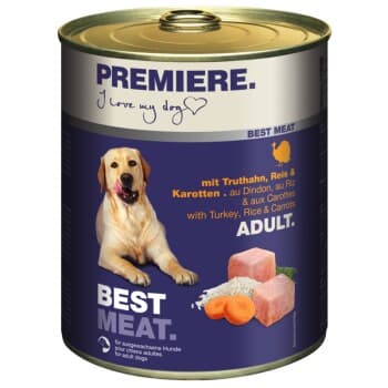 PREMIERE Best Meat nourriture humide pour chien, adulte Dinde et légumes 12x800 g