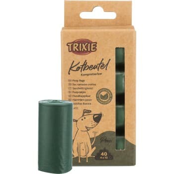 Trixie sacs à déjections pour chien, compostables, 4 rouleaux x 10 sacs