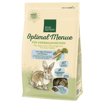 REAL NATURE « Optimal Menue » Pellets pour lapins nains herbes & graminés 1,5 kg