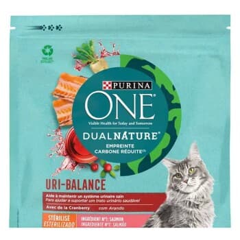 Purina ONE DualNature - URI BALANCE - Croquettes Spécial Chat Stérilisé Saumon et Cranberry 1,4 kg