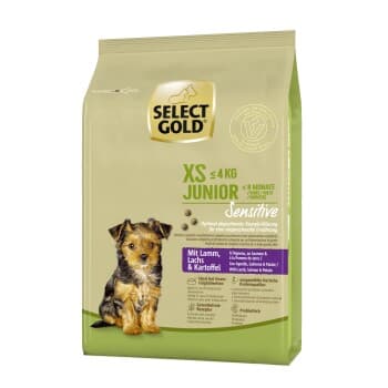 SELECT GOLD Sensitive Croquettes Chiot XS 1 kg Agneau au Saumon & aux Pommes de terre