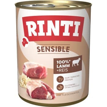 RINTI Sensible Agneau et riz 6x800 g