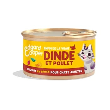 Edgard & Cooper Morceaux en Sauce Chat Adulte Dinde 18x85 g
