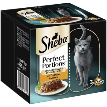 Sheba Perfect Portions en sauce nourriture humide pour chat 3x75 g Dinde