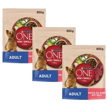 Purina ONE Mini Adult Riche en bœuf 3x800 g