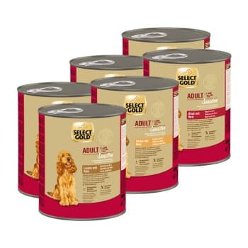 SELECT GOLD Sensitive Pack Mixte Boîtes de Nourriture Humide Chien Adulte 6 x 800 g Pack mix 1