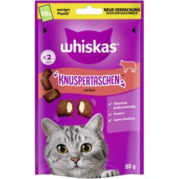 Whiskas Friandises , Pockets Croquantes Bœuf 6x60 g