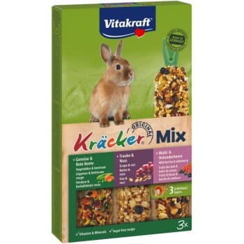 Vitakraft Croquants Trio Baies-légumes-raisin pour lapins nains 3 pcs