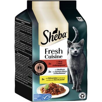 Sheba Fresh Cuisine nourriture humide chat adulte Multipack Taste of Paris 36x50 g