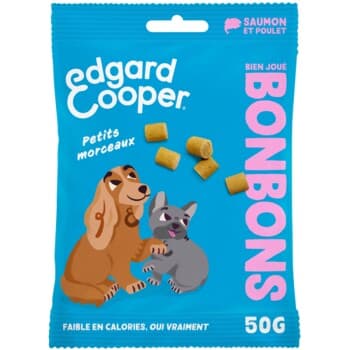 Edgard & Cooper Bonbons Petits Morceaux Chien Adulte Saumon et poulet 50 g