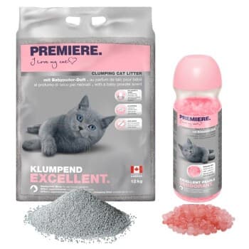 PREMIERE Excellent Litière agglomérante Poudre pour bébé 12 kg au désodorisant