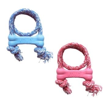 KONG Puppy Goodie Bone avec corde XS bleu/rose
