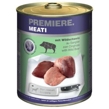 PREMIERE Meati nourriture humide pour chien, Adulte, Sanglier 6x800 g