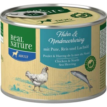 REAL NATURE Adult Poulet et hareng de la mer du Nord 12x200 g