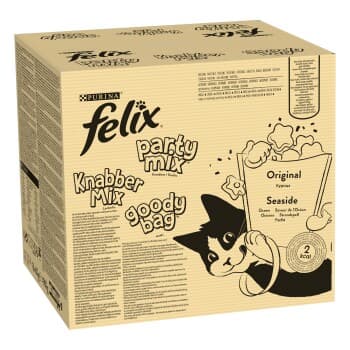 Felix Party Mix Friandises pour chat Original & Strandspaß friandises pour chat 2 x 8 sachets de 60 g