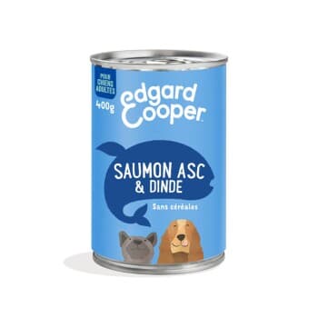Edgard & Cooper Boîte Chien Adulte saumon et dinde 6x400 g