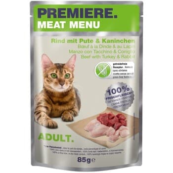 PREMIERE Meat Menu Adult Bœuf à la dinde et au lapin 24x85 g