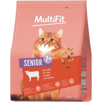 MultiFit nourriture sèche pour chat, senior, bœuf 2 kg