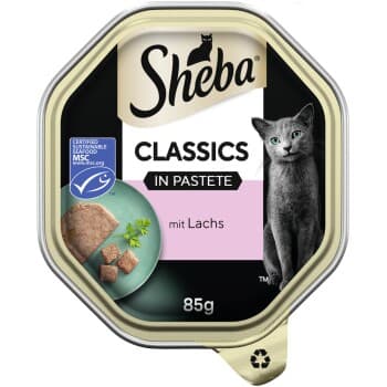 Sheba Classics nourriture humide pour chat adulte en pâté Saumon 22x85 g